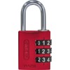 ABUS 80796 Aluminium Combination Lock 144/30 Red with Large Numbers