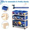 kids Toy Storage Organizer with Wheels, Utility Rolling Cart with