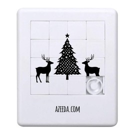 Azeeda 'Christmas Tree with Two Reindeer Silhouette' Sliding Puzzle (PZ00037807)