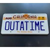 OUTATIME License Plate. Made from Aluminium. Text and License plate