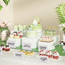 Hmdkepf 6Pcs Buffet Risers, Food Risers for Buffet Table Display Stand Shelf for Party Catering Dessert Collectibles Acrylic Cube Boxes Display with Hollow Bottoms (Size 8"-7"-6"-5"-4"-3")