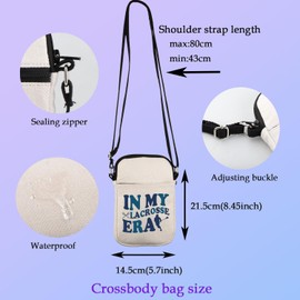 Lacrosse Girl Makeup Bag Lacrosse Player Gift Lacrosse Coach Mom Cosmetic Bag Gift for Lacrosse Lover (Lacrosse ERA Crossbody Bag ca)