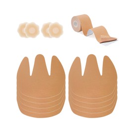 KSang Breast Tape Nipple Covers, 5 Pack Boob Tape With Lift for Big Bust, Breast Pasites Adhesive Bra Tape for Large Breast - C/D CUP