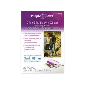 Purple Cows Hot Pockets Hot Laminating Pouches, 2x3 Inches, 20 Pouches Per Pack, Clear (4005)
