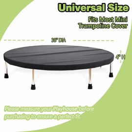 Trampoline Cover, Mini Trampoline Cover, Waterproof Fitness Trampoline Covers, Toddler/Adults Trampoline Cover for Indoor/Outdoor/Garden Rebounder, Not Spring Cover (Black, 38inch)