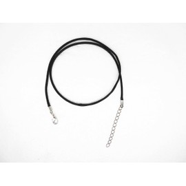 Glory Qin 10pcs Black Leather Necklace Cord Chain 1.5mm 2" Extension Chain (16 Inches)