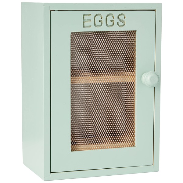 apollo THE HOUSEWARES BRAND 2-Tier Egg Storage Cabinet Rack Hevea Wood, Size 25x18x12cm, holds up to 12 eggs, with magnetic closure, MINT