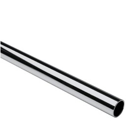 8 Feet Long Round Wardrobe Closet Gauge 14 Tubing Rod Application Clothes Hanging - 96 Inch Length (Polished Chrome)