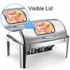 Fashionwu Large Visible Chafing Dishes Buffet Set, 25×17.8 Inch Stainless