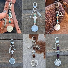 Lusebiy Horse Saddle And Bridle Charm Clip, Bless This Horse Rider Keep Safe Bridle, Saddle Riding Charms Hanging Gifts