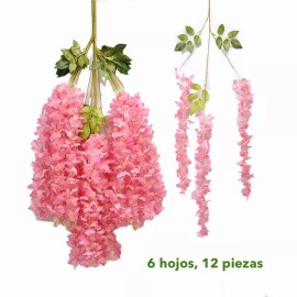 JD00090-JD00092 Lote 12pcs Wisteria Artificial Flores Decoración Boda Hogar