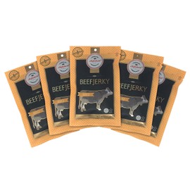 Aufschnitt Grass Fed Beef Jerky - Low Sodium, Certified Kosher - Made in USA - Keto Friendly - 5 Pack, BBQ
