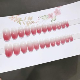 Lwenjing Nail Tip, False Nail Tip, 3D Nail Tip, Handmade Nail Tip, Wedding Nail Tip, Cute, Short Nail Tip, Popular, Japanese Style, Bride Nails, Shiny, False Nails, Pack of 24 (B426)