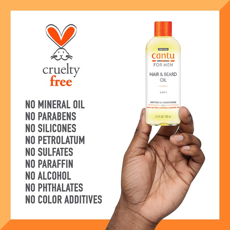 Cantu for Men Hair & Beard Oil, 3.4 fl oz