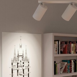 SSC-LUXon NUVIO Aufbaustrahler Deckenlampe Wandleuchte Spot 2-flammig downlight schwenkbar weiß für separates GU10 Leuchtmittel