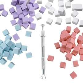 OUDQFCJ Pack of 200 Nail Art Sponge with Metal Gripper, Sponge Brush Applicator, Nail Design Accessories, Sponge Brush, Used to Create Gradient Nail Art Patterns