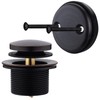 Anpean Brass Tip-Toe Tub Drain Kit with Basket Strainer and Two Hole Overflow Faceplate, Oil Rubbed Bronze