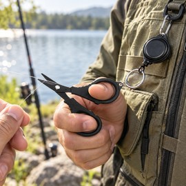 Fishing Line Scissors for Braid & PE Line – Titanium-Coated Stainless Steel Cutter for Anglers & Tackle Boxes