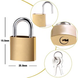 PLABBDPL 2 x Small Padlocks with Keys, Suitcase Lock Mini with Keys, Suitcase Lock Small with Key for Bag, Suitcase, Lockers