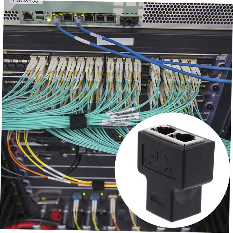 Operitacx 2pcs Ethernet Socket Splitter Adapter Network Connector for Dual