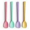 4 PCS Small Silicone Stirring Spoon, Reusable Mini Spatula Spoon