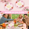 50Pcs Mothers Day Oval Paper Plates, Large 10"X12.5" Disposable Happy