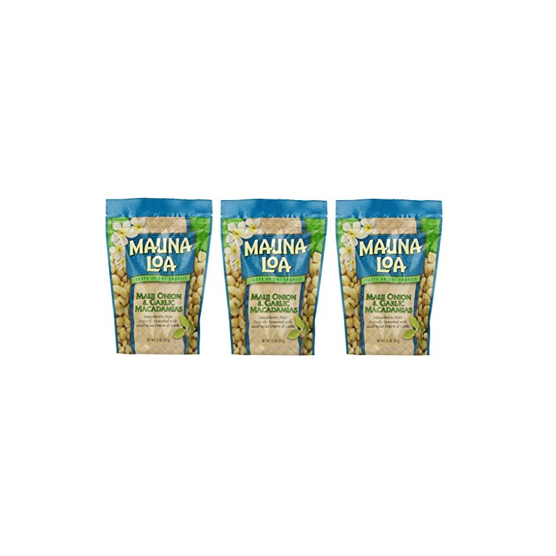 Mauna Loa Macadamias, VycdTT 3 Pack (Maui Onion and Garlic)