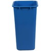 MARKSON 10 Gallon Plastic Rectangular Wastebasket Blue