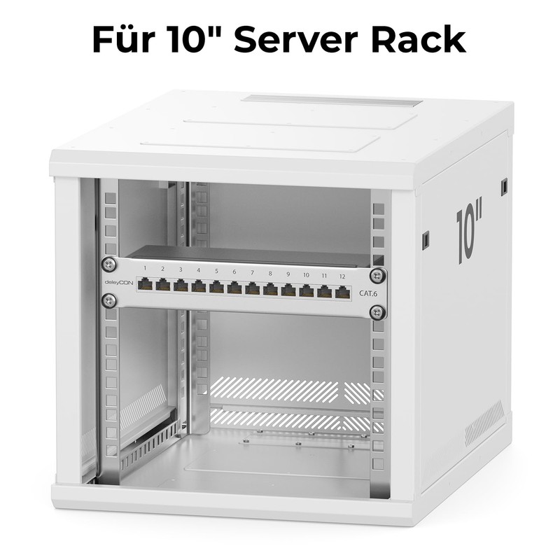 deleyCON CAT 6 Patch Panel Distribution Panel 12 Port -