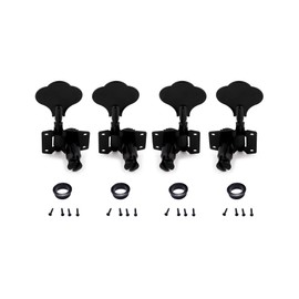 Metallor Bass Tuning Machines Tuning Pegs Tuning Keys Machine Heads Tuners Vintage Open Gear 2 Left 2 Right for P Bass J Bass Guitar Parts Replacement Black.
