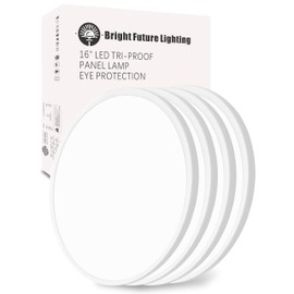 4Pack 16 Inch Led Flush Mount Ceiling Light,32W,3480LM,3000K/4000K/6000K 3CCT Selectable,White Ultra-Slim Ceiling Lighting Fixture,Round Low Profile Flat Panel Light for Bedroom,Kitchen,Hallway,Office