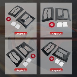 Carbon Fiber Central Control AC Switch Gear Shift Panel Cover Trim Compatible with Dodge Challenger Charger 2015 2016 2017 2018 2019 2020 2021 2022