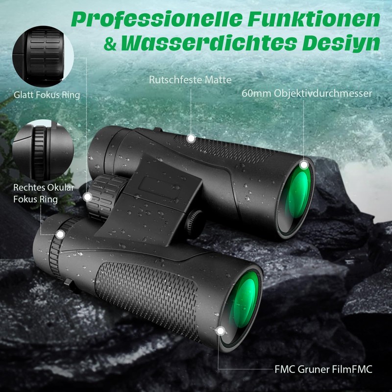 Feldstecher Binoculars Adult Binoculars Professional with BAK4 Prism & FMC