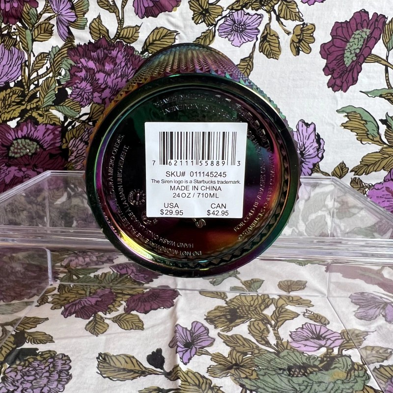 Starbucks Fall 2023 Oil Slick Rainbow Studded Cold Cup Tumbler