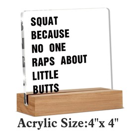 Gym Gifts for Women Men, Work Out Gifts for Gym Lovers, Motivational Fitness Gifts Squat Decor Desk Signs Plaque