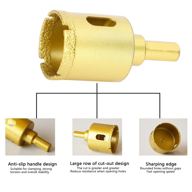 5Pcs Diamond Hole Saw Drill Bit Granite Ceramic Concrete Marble