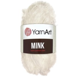 Frida's Wollhaus YarnArt 50 g Mink Fringe Yarn Plush Yarn Fluffy Yarn Effect Yarn 20 Colours (345 | White)