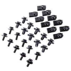 Dixhills 30 Pieces Car Engine Cover Screws, Fixed Nut Clamps, Plastic Clip Mounts for Underway, Engine Protection Fixings Compatible with Nissan Qashqai Models 2014-2020