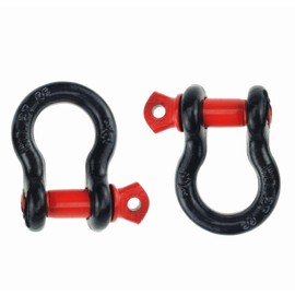 Anti-Rust 1/2" D Ring Bow Shackle Isolator 2 Pk Unbreakable 12 Tons (26,455 lbs) Breaking Strength for Vehicle Recovery,Tow Strap Hooks