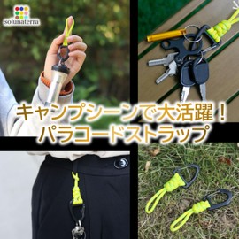 solunaterra Paracord Lanyard Carabiner Small Triangle Camping Outdoor Keychain (typeA, Black, S)