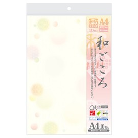 Sasagawa Taka Stamp Japanese Pattern Paper, Wagokoro, 4-1027 Polka Dot, A4, Pack of 10