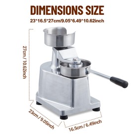 GarveeTech Commercial Burger Patty Maker with 500 Pcs Patty Papers, 5 Inch Hamburger Beef Patty Maker, Food-Grade Stainless Steel Hamburger Press Burger Machine, Beef Pork Vegetarian Patties Maker