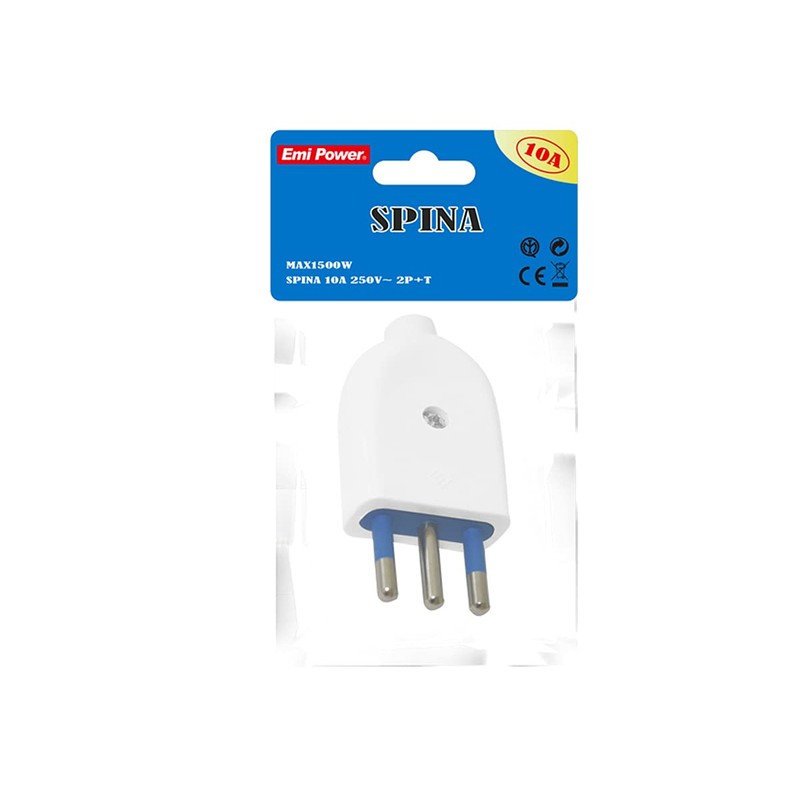 4 Pcs Electrical Plug 10A 2P+T 250V Italian Spade Plug
