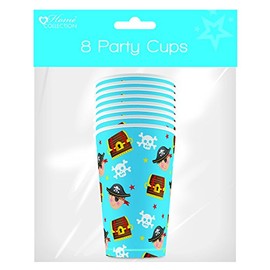 Pirate Party Children's Happy Birthday Party Disposable Paper Cups Blue