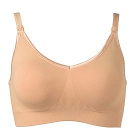 Kaye Larcky | Nursing Bra for Breastfeeding | Seamless | Comfortable | Breastfeeding Essentials | Nude- Large