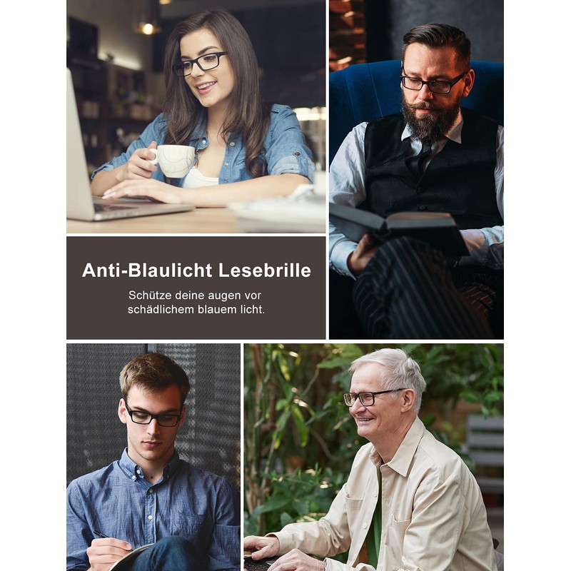 SKYWAY 5 Pack Lesebrille für Herren Damen, Blaulicht blockierende Brillen,