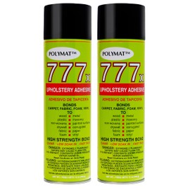 2 CANS 777 Polymat Foam & Fabric Liner Box Carpet Upholstery Spray Glue Adhesive