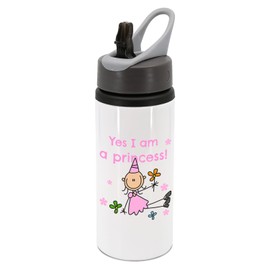Yes I am a princess water bottle with handle, drinks cup, drinks bottle, water, hydrate, princesses, joke, fun, funny, cute, girly, girls