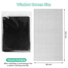 Rindion 48x102 Inch Window Screen Replacement, DIY Adjustable Pet-Proof Patio Screen, Anti-Mosquito Window Screen Mesh for Porch and Sliding Doors