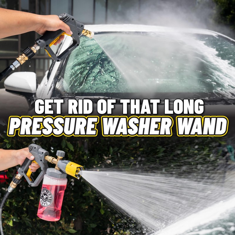 Chemical Guys EQP402 Snubby Pressure Washer Gun, Foam Cannon Attachment,